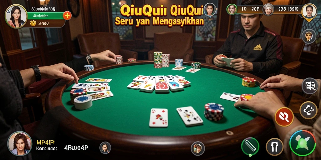 Screenshot gameplay QiuQiu 4P4P yang menegangkan.