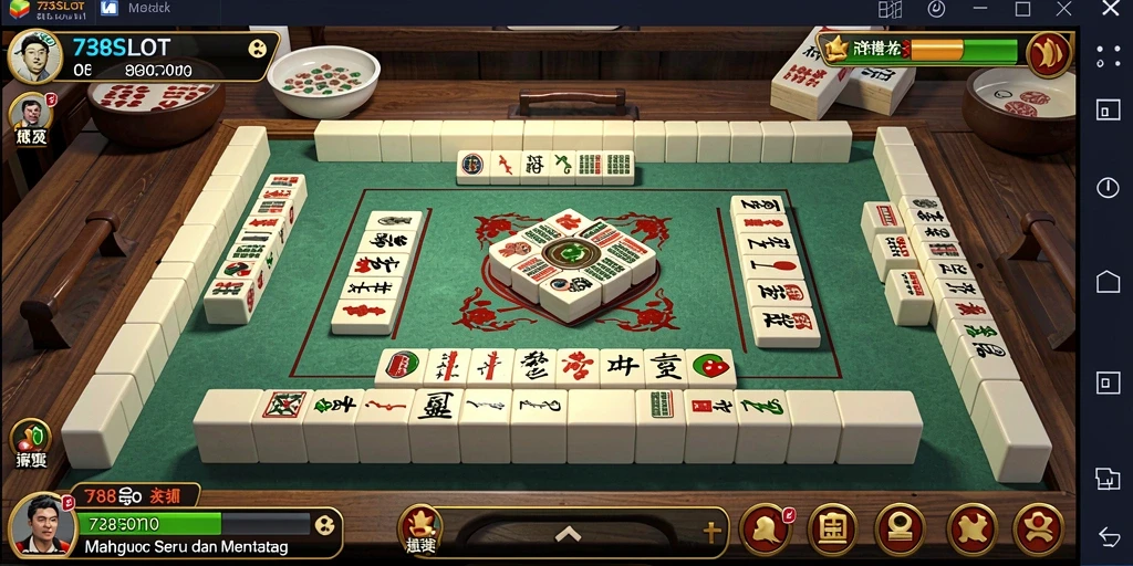 Tampilan gameplay seru di 738SLOT menggambarkan keseruan permainan Mahjong.