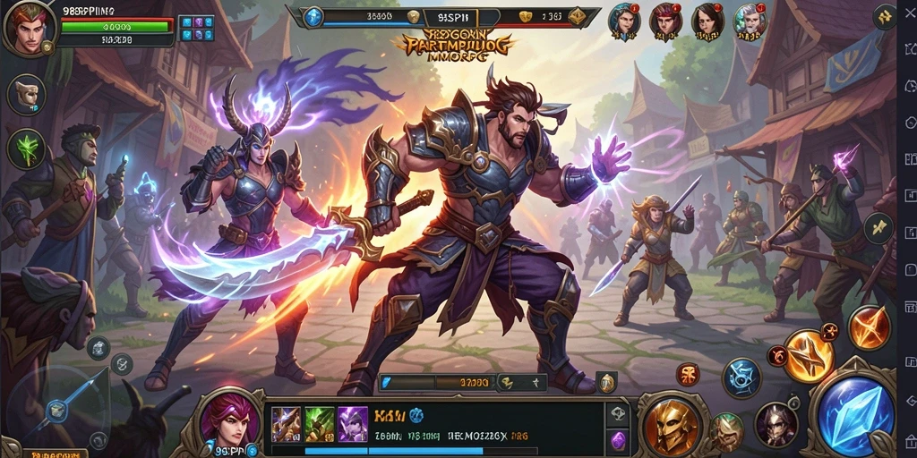 Tampilan gameplay mendebarkan dalam dunia MMORPG 98SPIN.