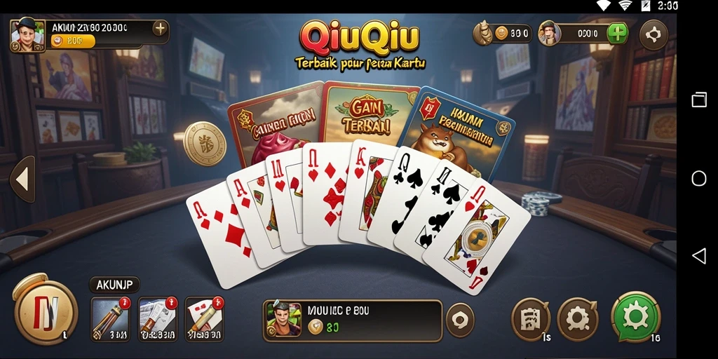 Tangkapan layar gameplay QiuQiu di AKUNJP yang seru.