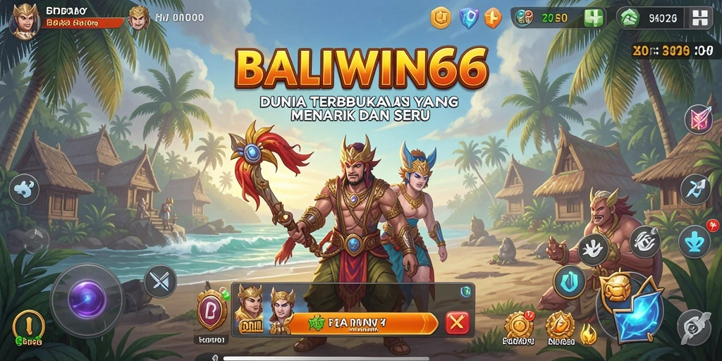 Screenshot gameplay BALIWIN66 yang menampilkan eksplorasi dunia terbuka yang kaya.
