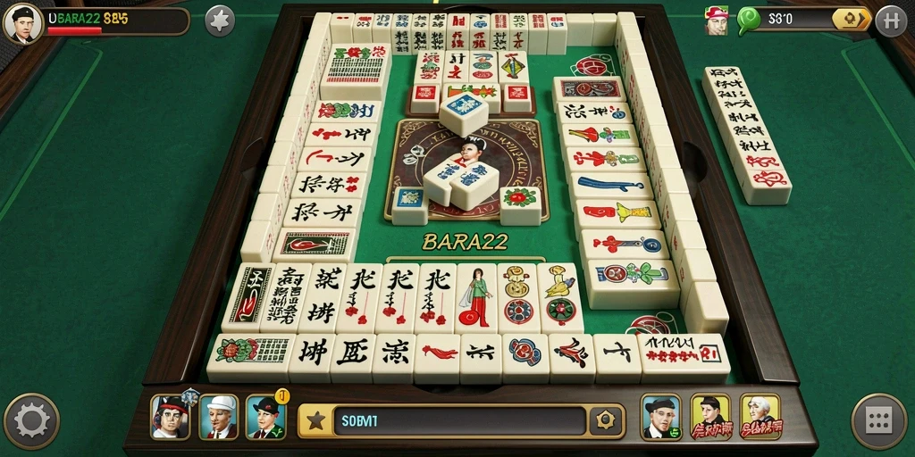 Tampilan gameplay Mahjong yang menarik dan penuh warna.