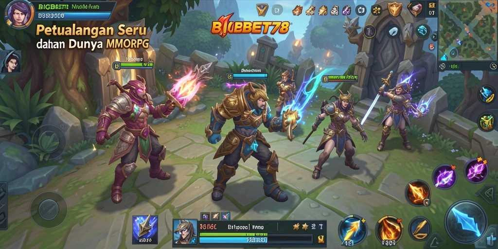 Gameplay seru dalam BIGBET78 yang menampilkan pertarungan dan eksplorasi.