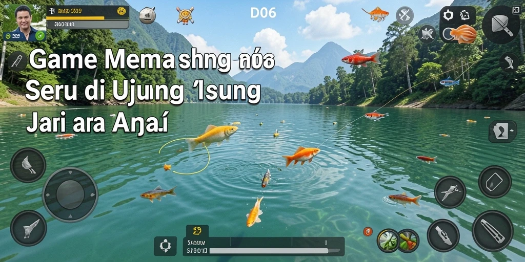 Tampilan gameplay D06 yang mendebarkan saat memancing di lokasi eksotis.