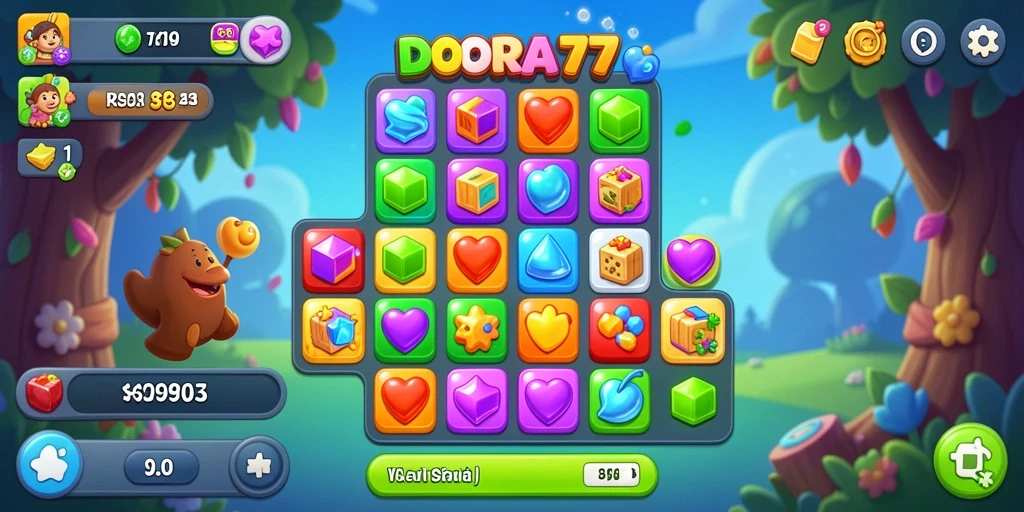 Tampilan gameplay yang cerah dan menarik di DORA77.