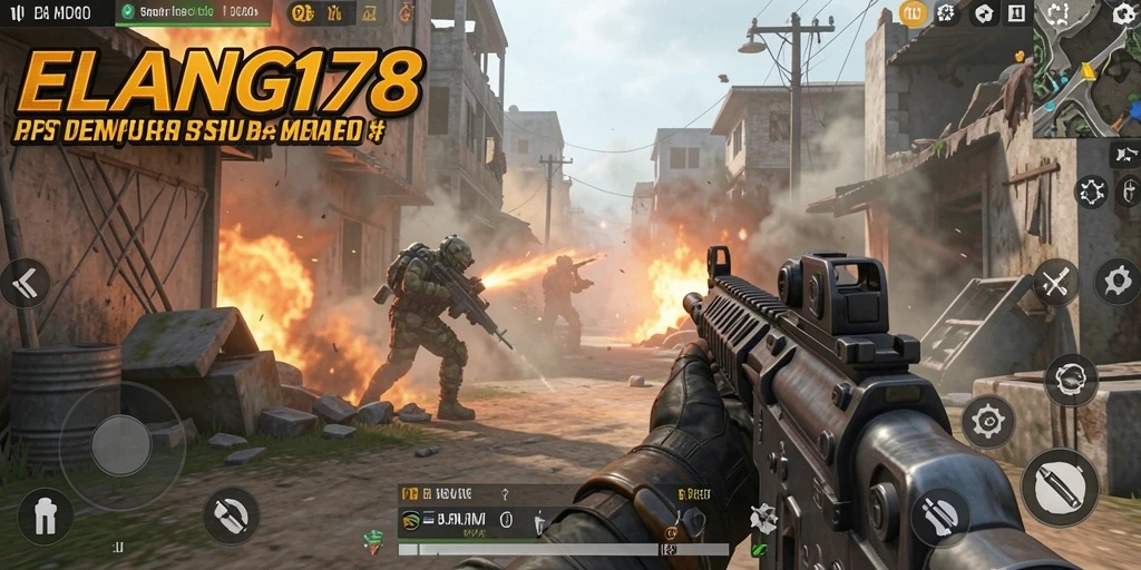 Gameplay mendebarkan ELANG178 dengan aksi tembak-menembak intens.