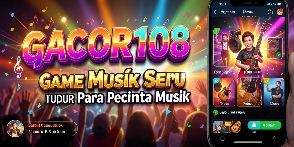Tampilan menarik dari permainan musik GACOR108 dengan fitur karaoke.