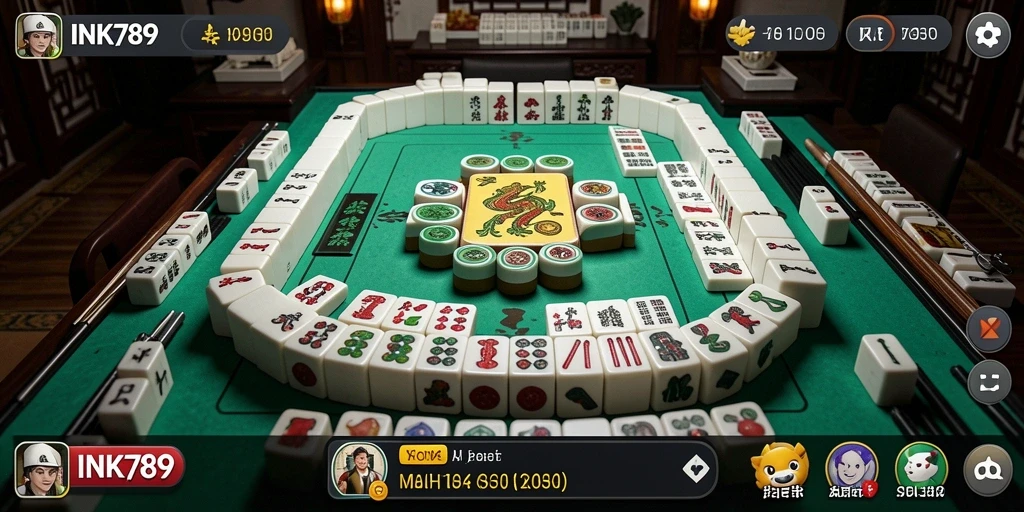 Tampilan gameplay menarik dari INK789 dalam permainan Mahjong.