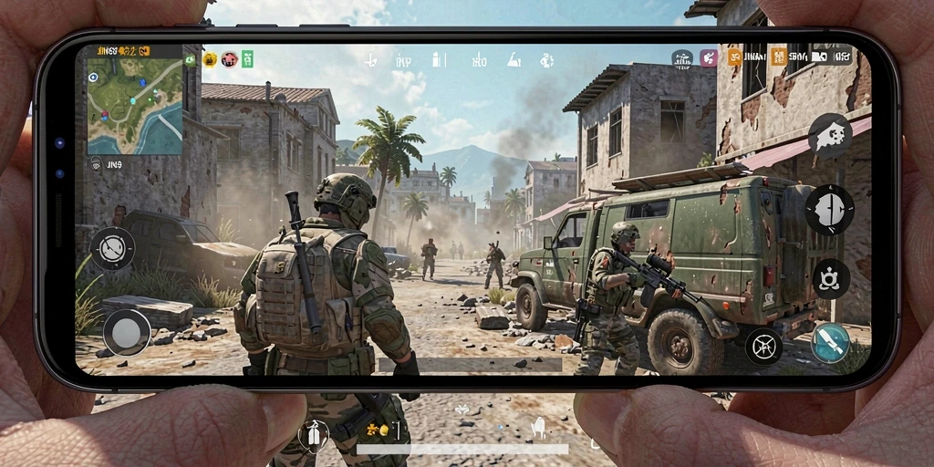 Screenshot gameplay JIN69 memperlihatkan aksi tembak-menembak yang intens.