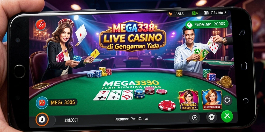 Menampilkan pengalaman bermain Live Casino yang mendebarkan.