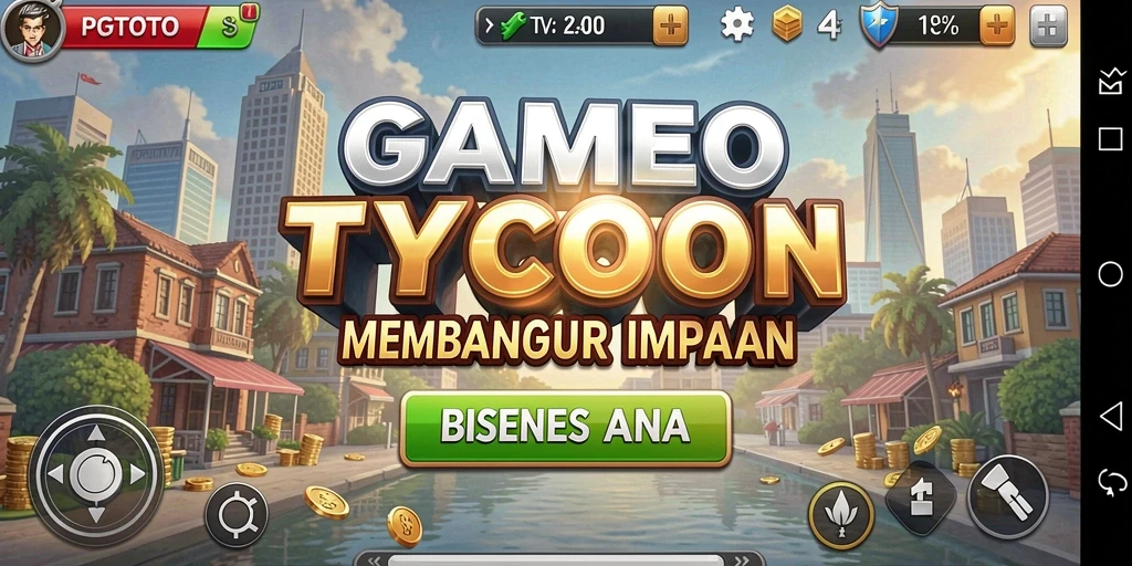 Screenshot dari gameplay PGTOTO menunjukkan aksi mengelola bisnis yang mendebarkan.
