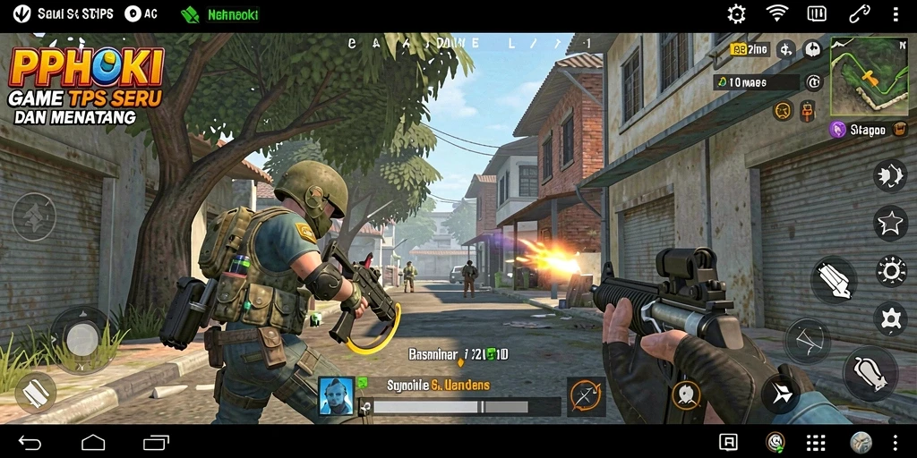 Screenshot PPHOKI menampilkan aksi seru dalam gameplay TPS.