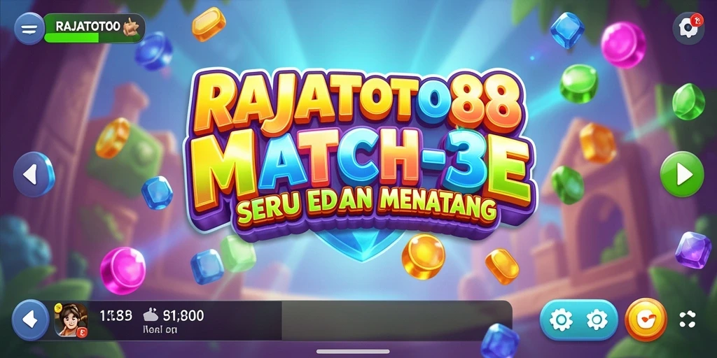 Tampilan gameplay Match-3 yang menawan dan penuh warna.