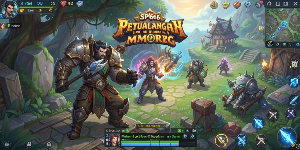 Tampilan menarik dari gameplay SP666 di dunia MMORPG.