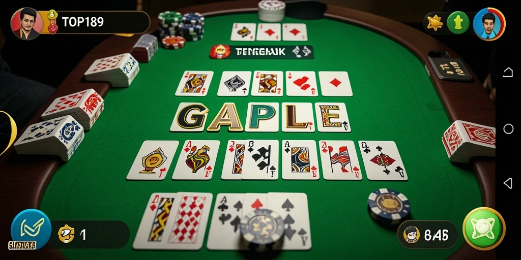 Screenshot gameplay TOPI189 menampilkan keseruan permainan Gaple.
